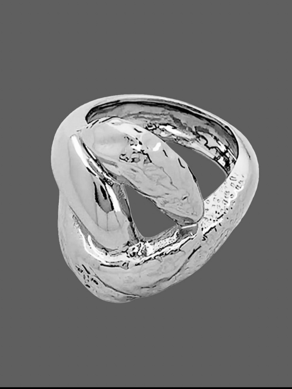 ALEXIS BITTAR Brut Silver Link Ring